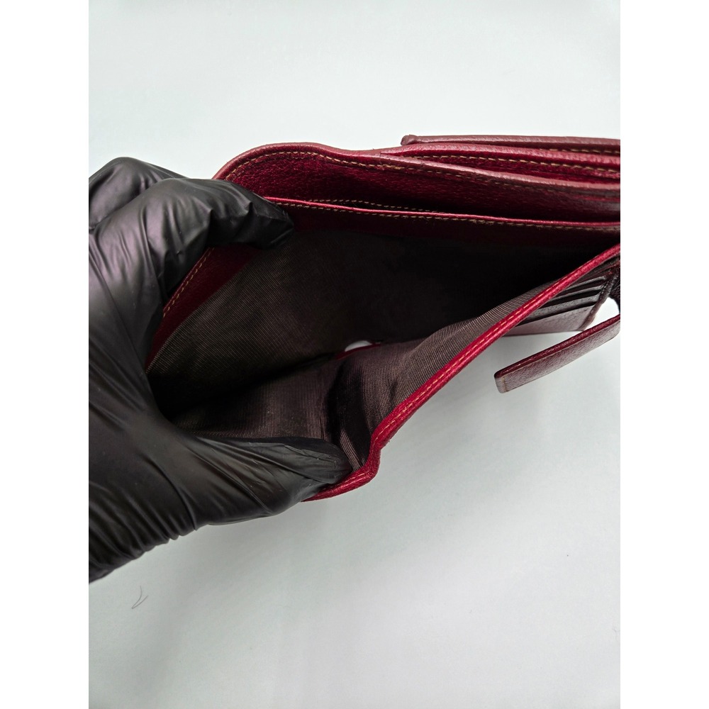 Gucci GG Canvas Red Leather Trim Bifold Wallet Authentic Designer Purse - Picture 8 of 9